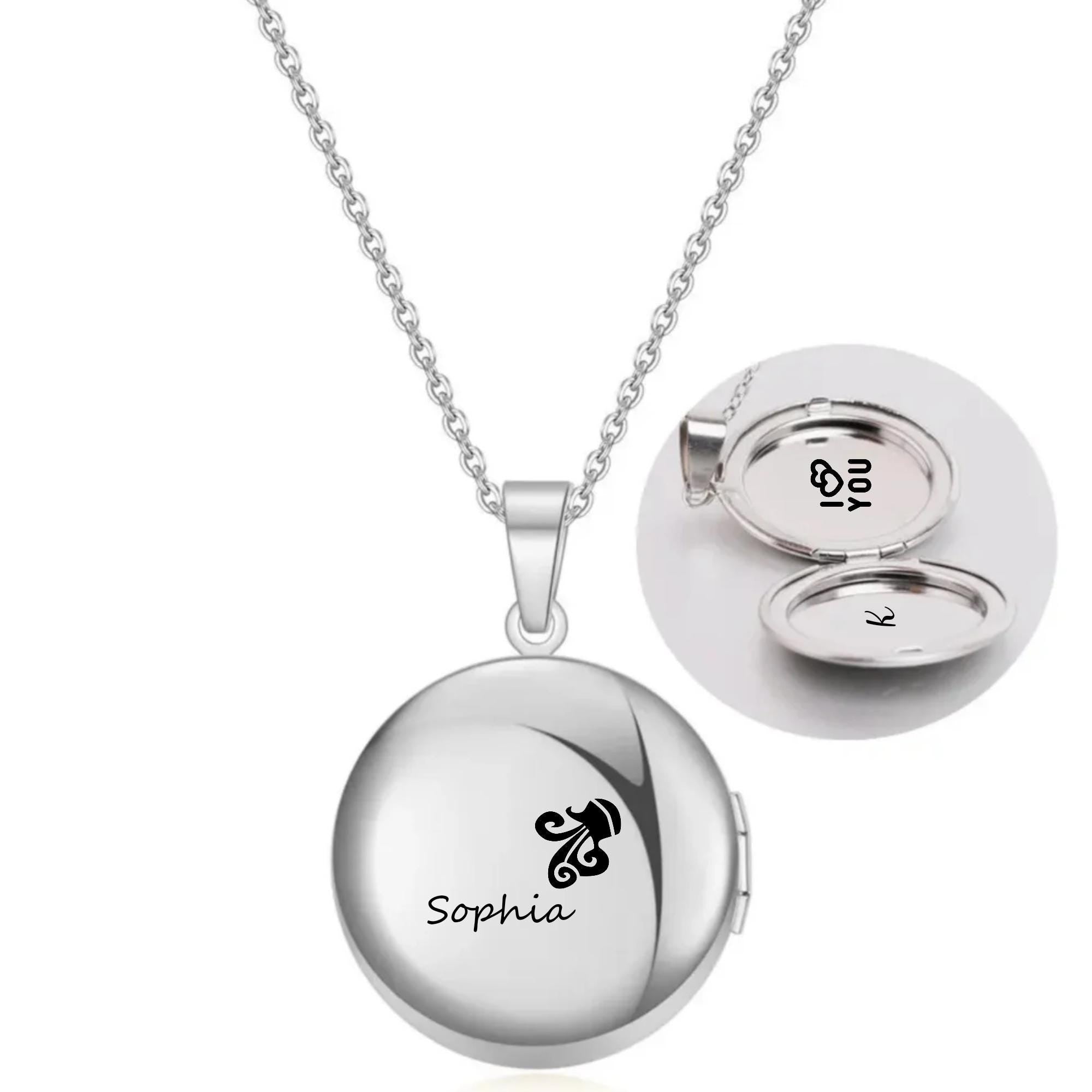 Gold Locket Necklace – Custom Engraved Round Pendant for Her